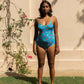 Low Back One Piece Swimsuit - Lotus Pond