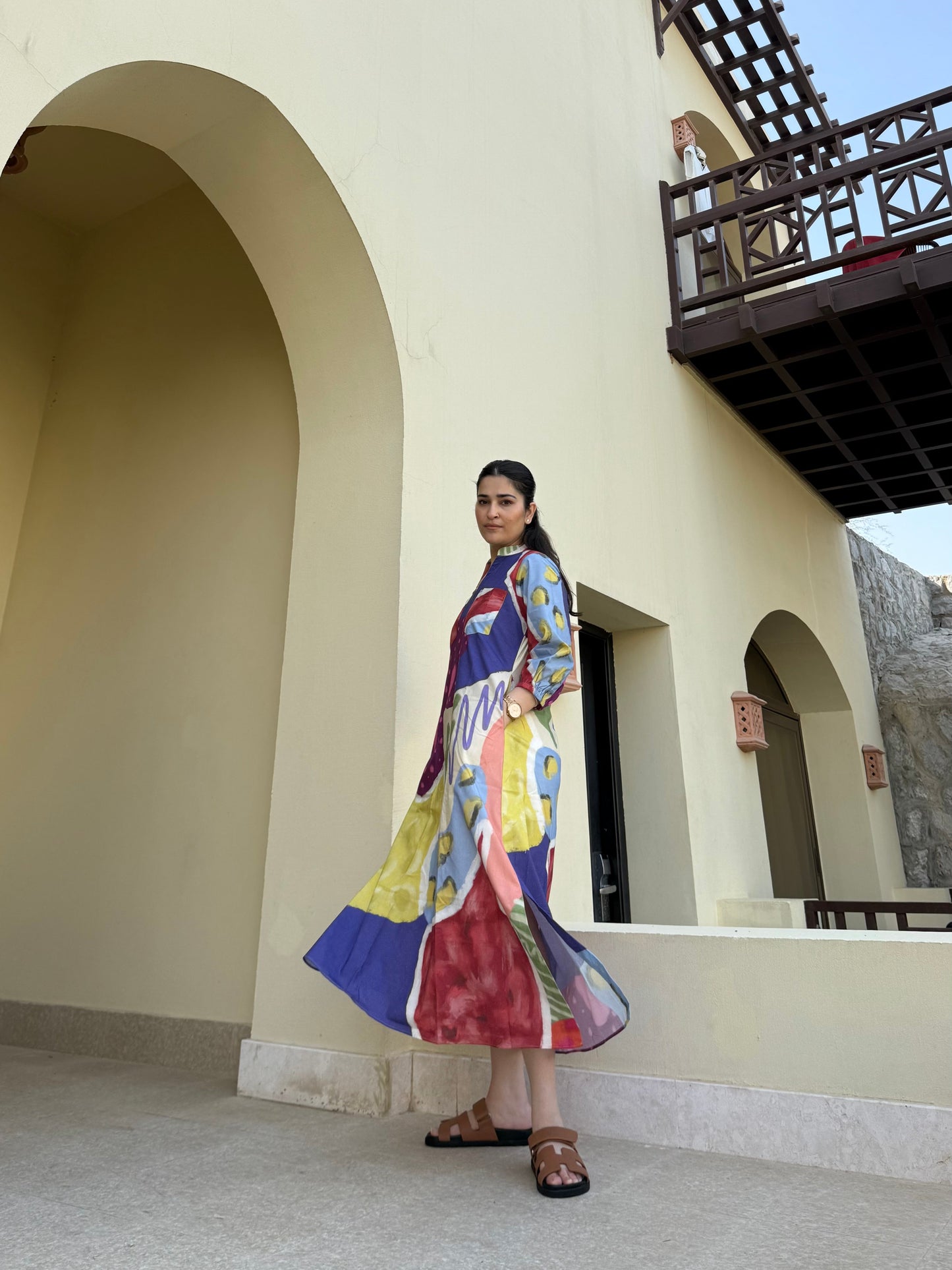 Dora Dress in Florentine Mosaic Print