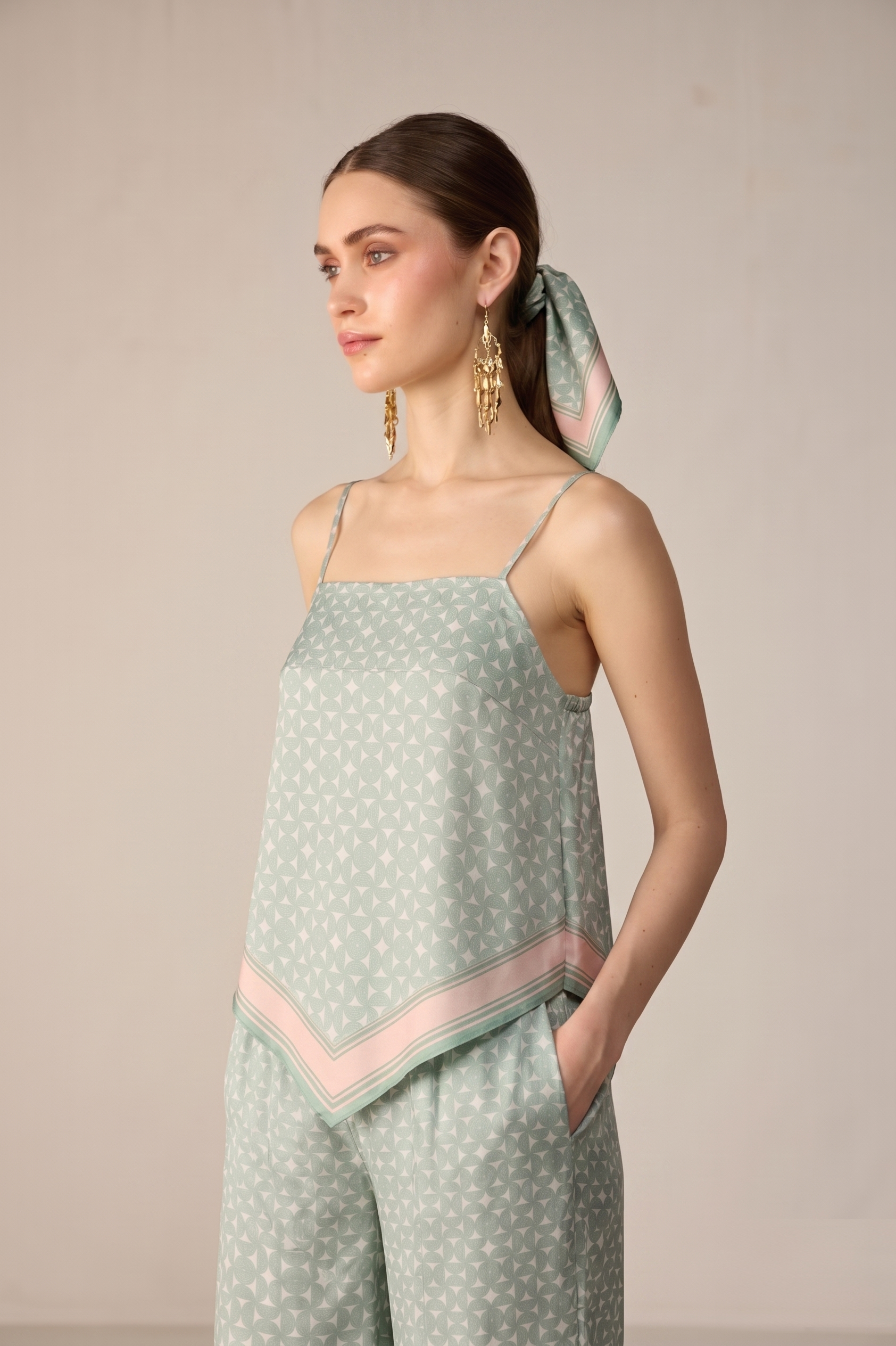 Yuna Top Co-ord Set - Orbit Sage