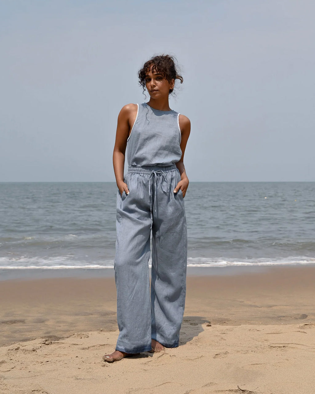 Eri Elasticated Pants - Blue