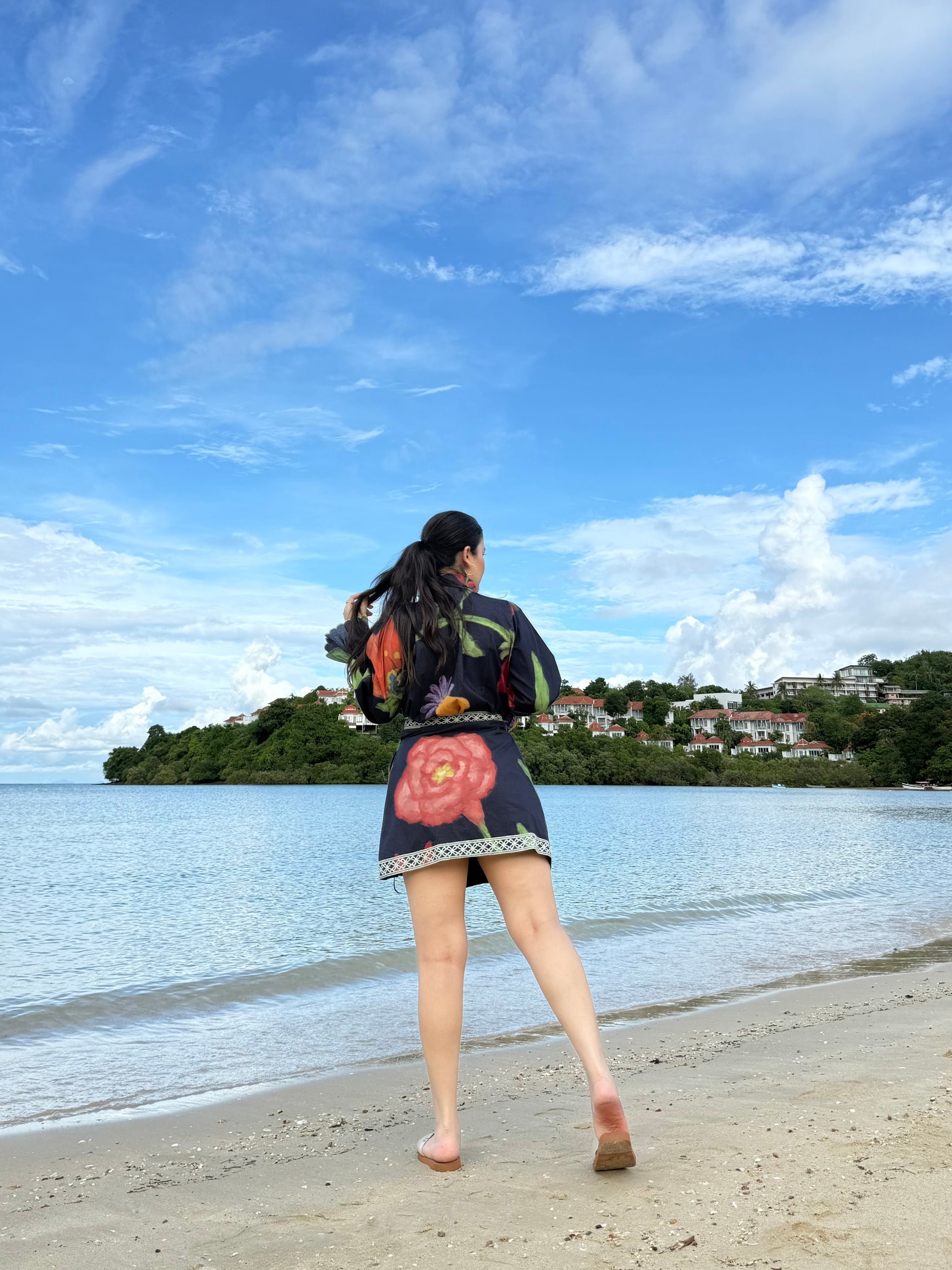 Sahara Set in Sorrento Bloom Print (Endless Blue)