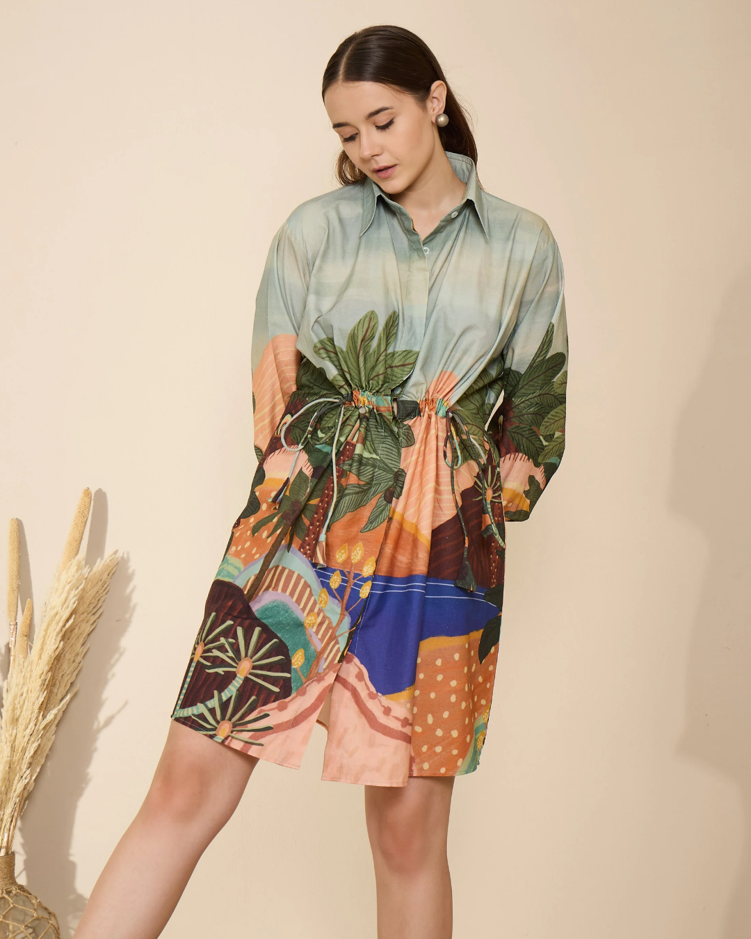 Sundown Shirt Dress in Desert Bloom Print