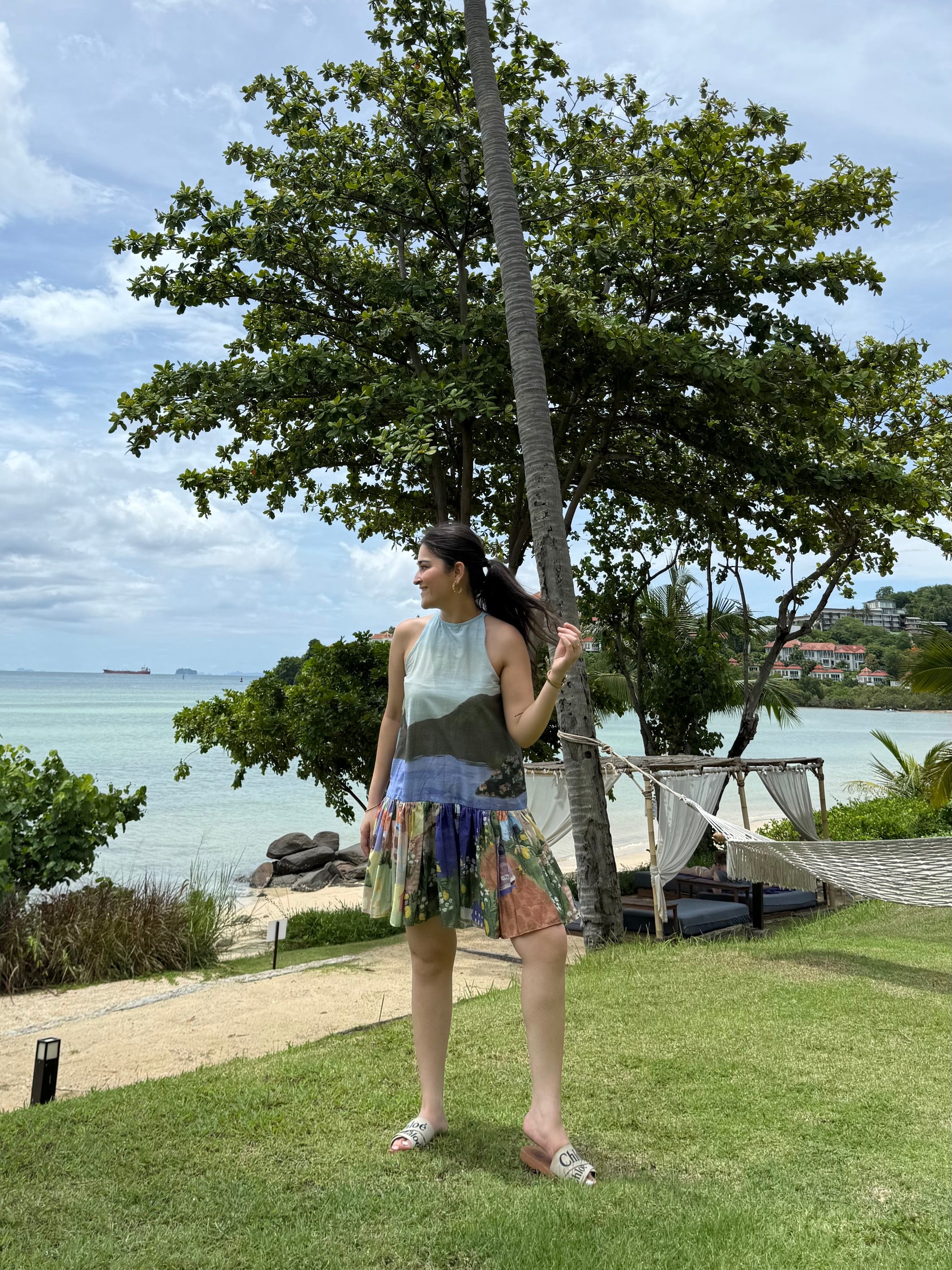 Positano Dress in Coastal Serenade Print