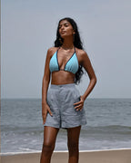 Willow Darted Shorts - Blue