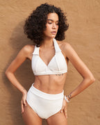 Ritzy Collar Top White