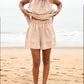 Odessa Elasticated Shorts - Beige