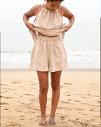 Odessa Elasticated Shorts - Beige