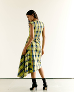 Checked Asymmetric Dress