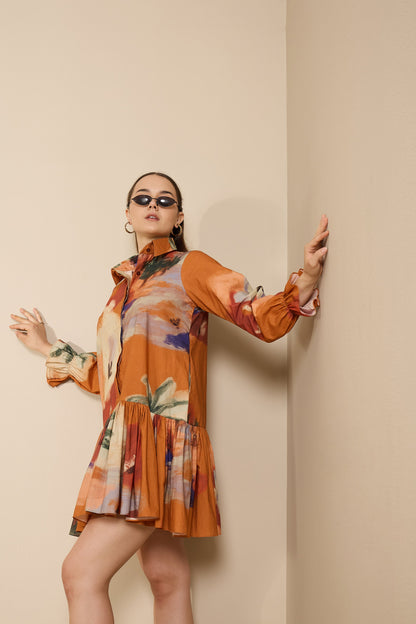 Autumn Dress in Mystic Lagoon Print