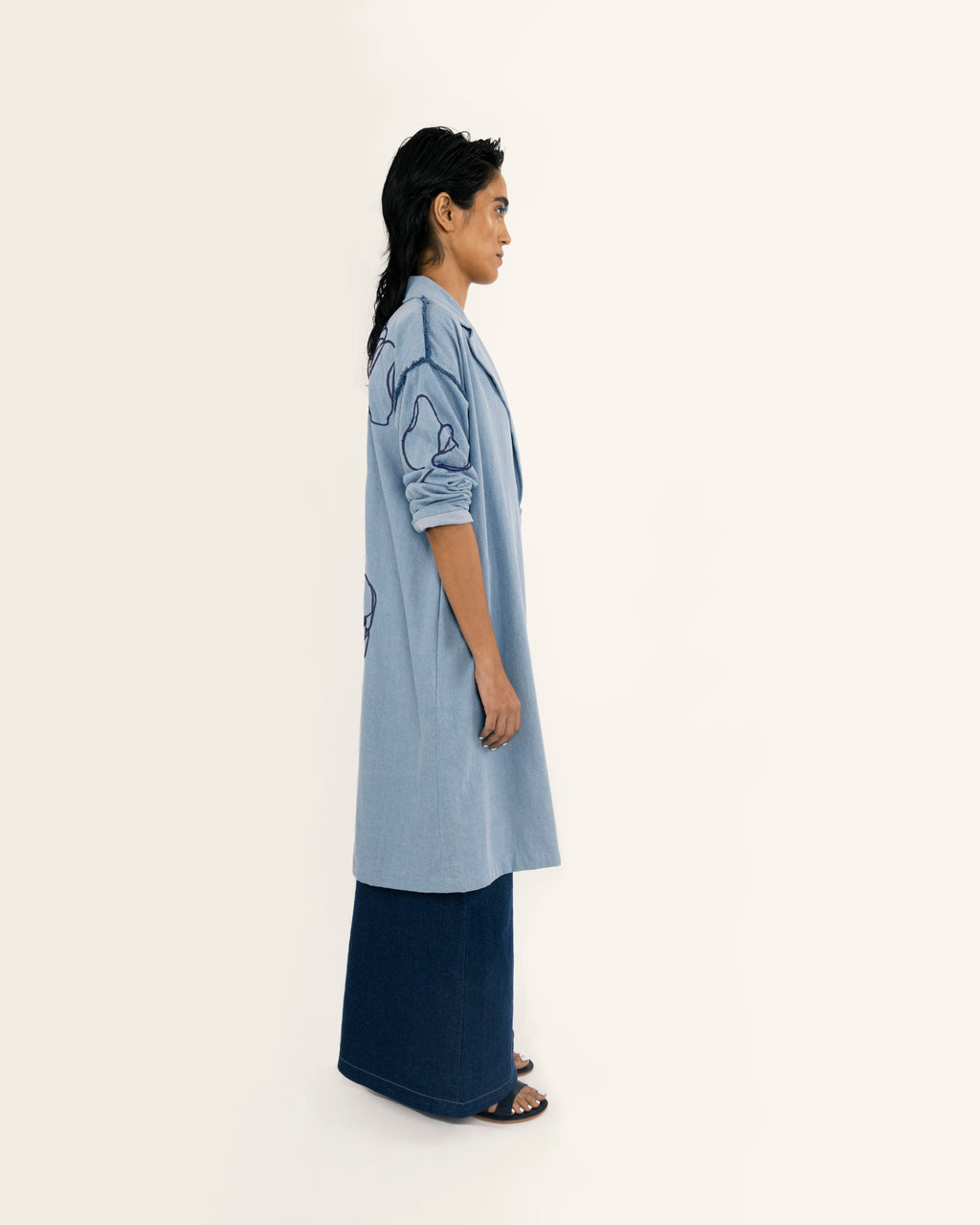 DRAPED SLEEVE DUSTER