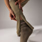 SEAMLESS FLARE PANTS WITH SLIT - LALA GREEN