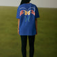 BLUE OVERSIZED T-SHIRT IN THE BUTTERFLY ANATOMY PRINT