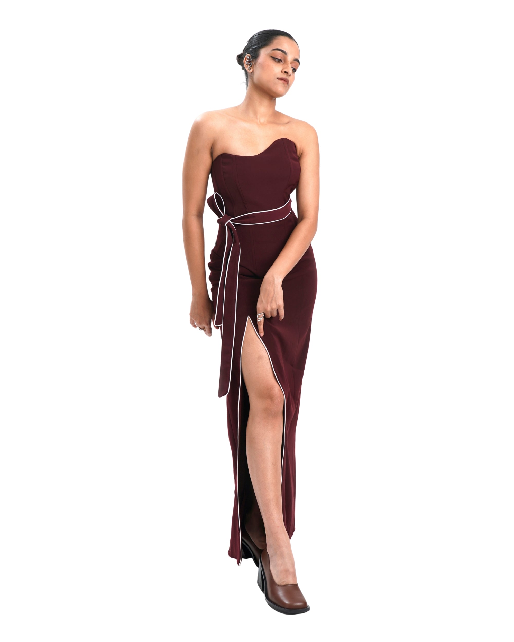 CURVE SKIRT- MERLOT