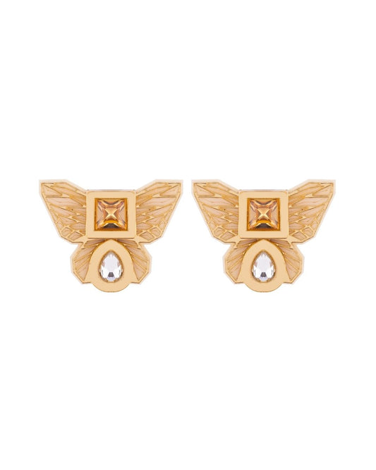 BUTTERFLY STUDS IN CREME