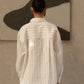 Oversized Shirt - Beige Stripes