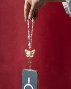 WHITE ELARA SHORT PHONE STRAP