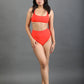 High Waist Bikini Bottom - Orange