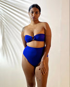 High Waist and Medium Coverage Bikini Bottom - Royal Blue
