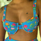 Balconette Underwired and Padded Bikini Top - Lotus Pond