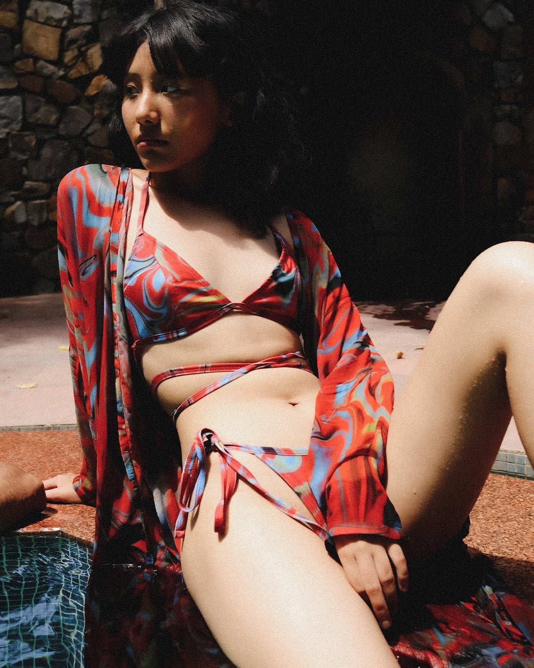 Cayenne Wave Front Open Kaftaan