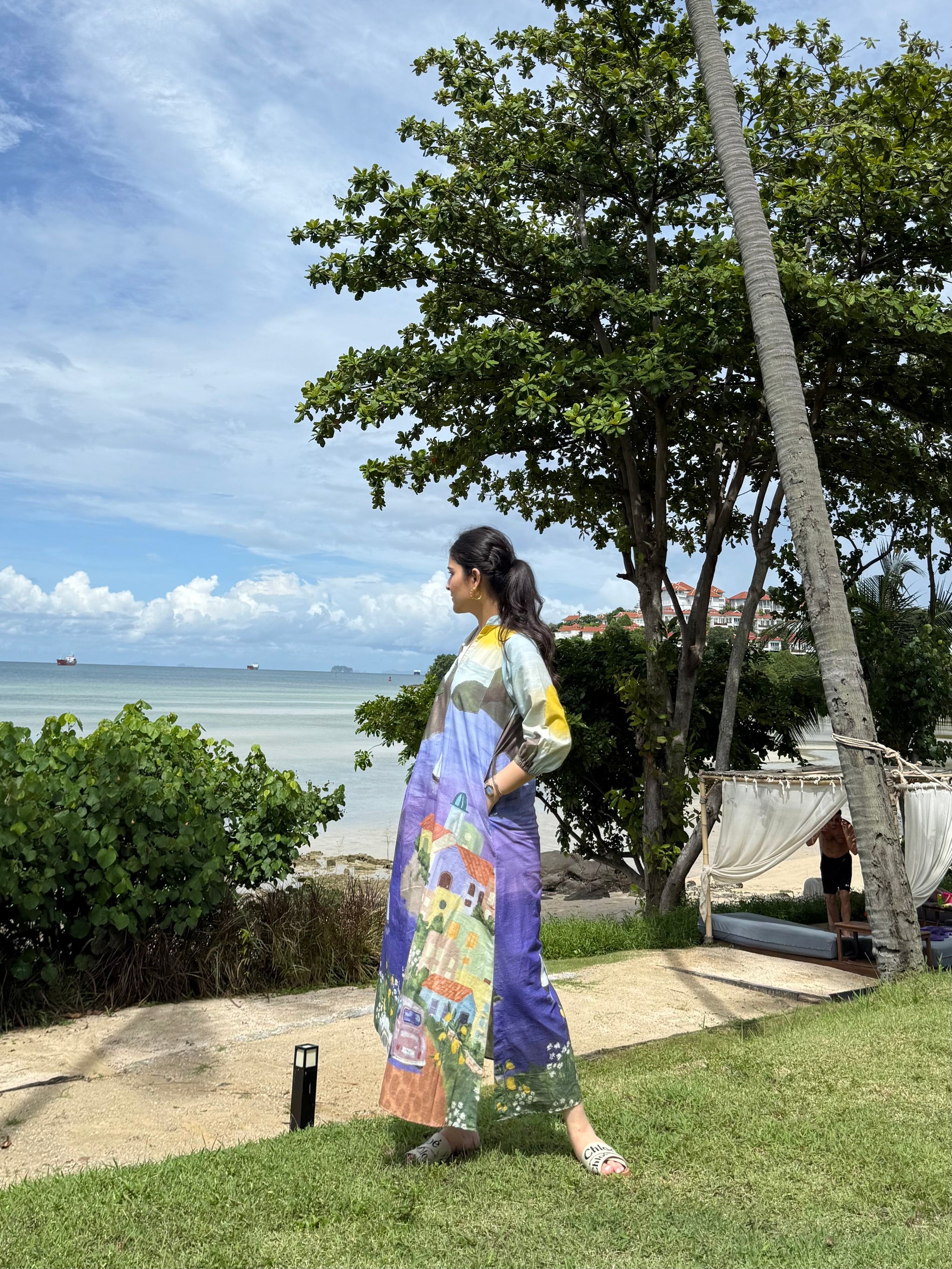 Dora Dress in Coastal Serenade Print