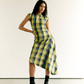 Checked Asymmetric Dress and Open Blazer Set