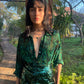 Emerald Jungle Georgette Sheer Shirt