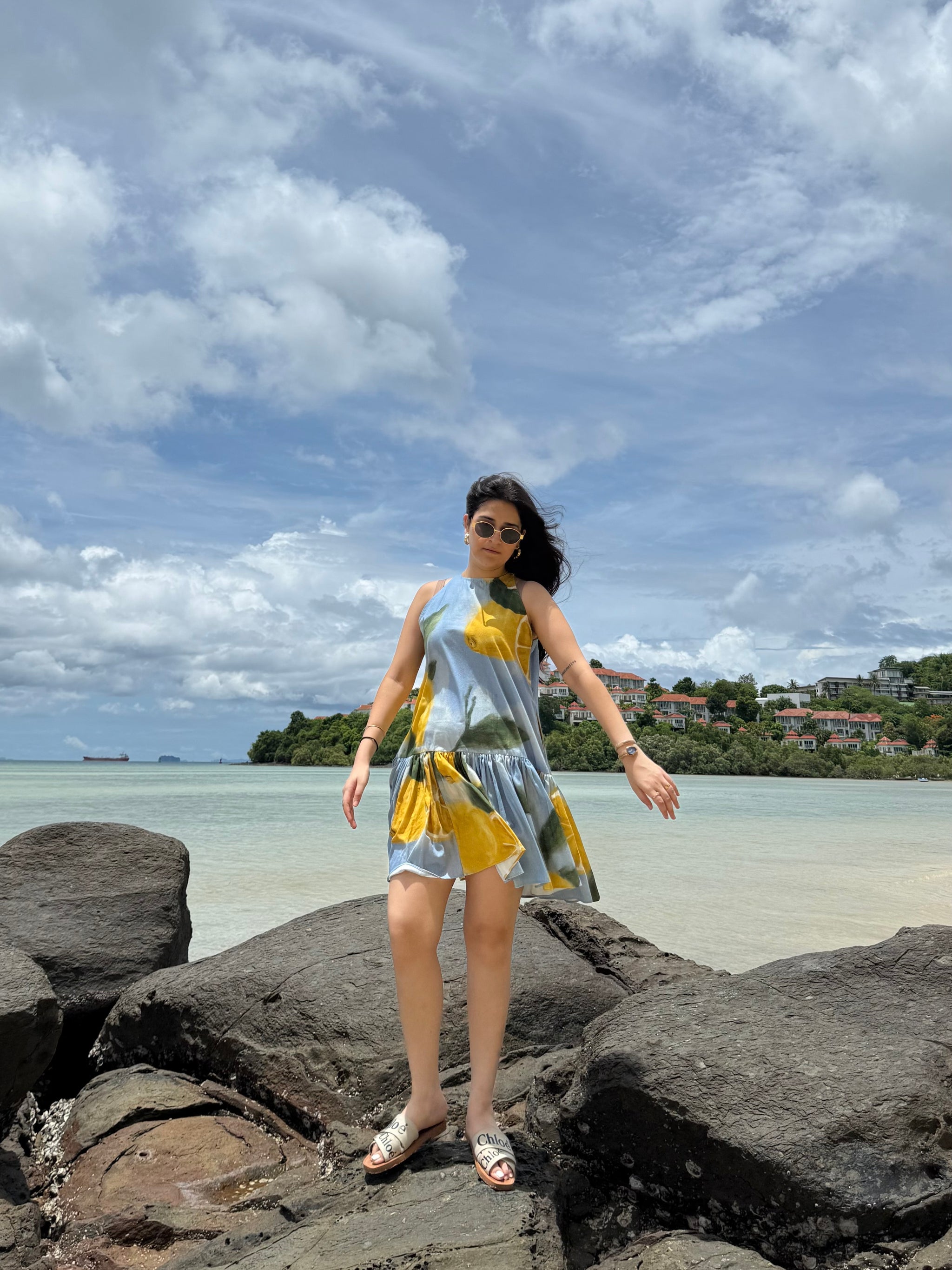 Positano Dress in Limoncello Print