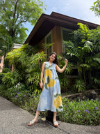 Hibiscus Dress in Limoncello Print
