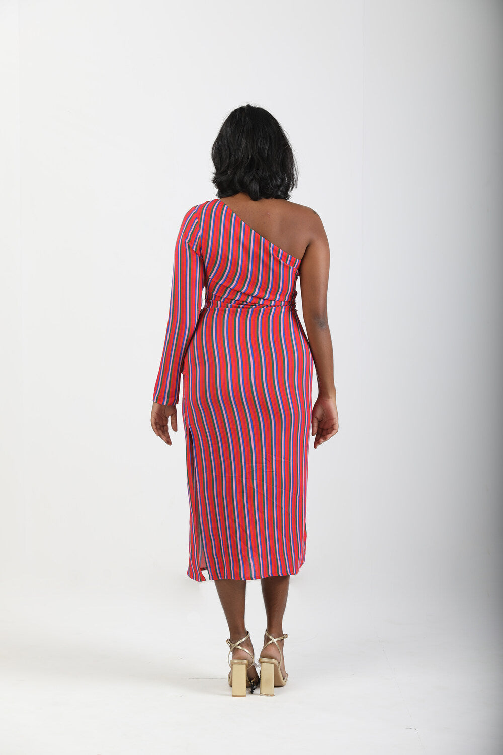 One Shoulder Dress - Candy Stripes
