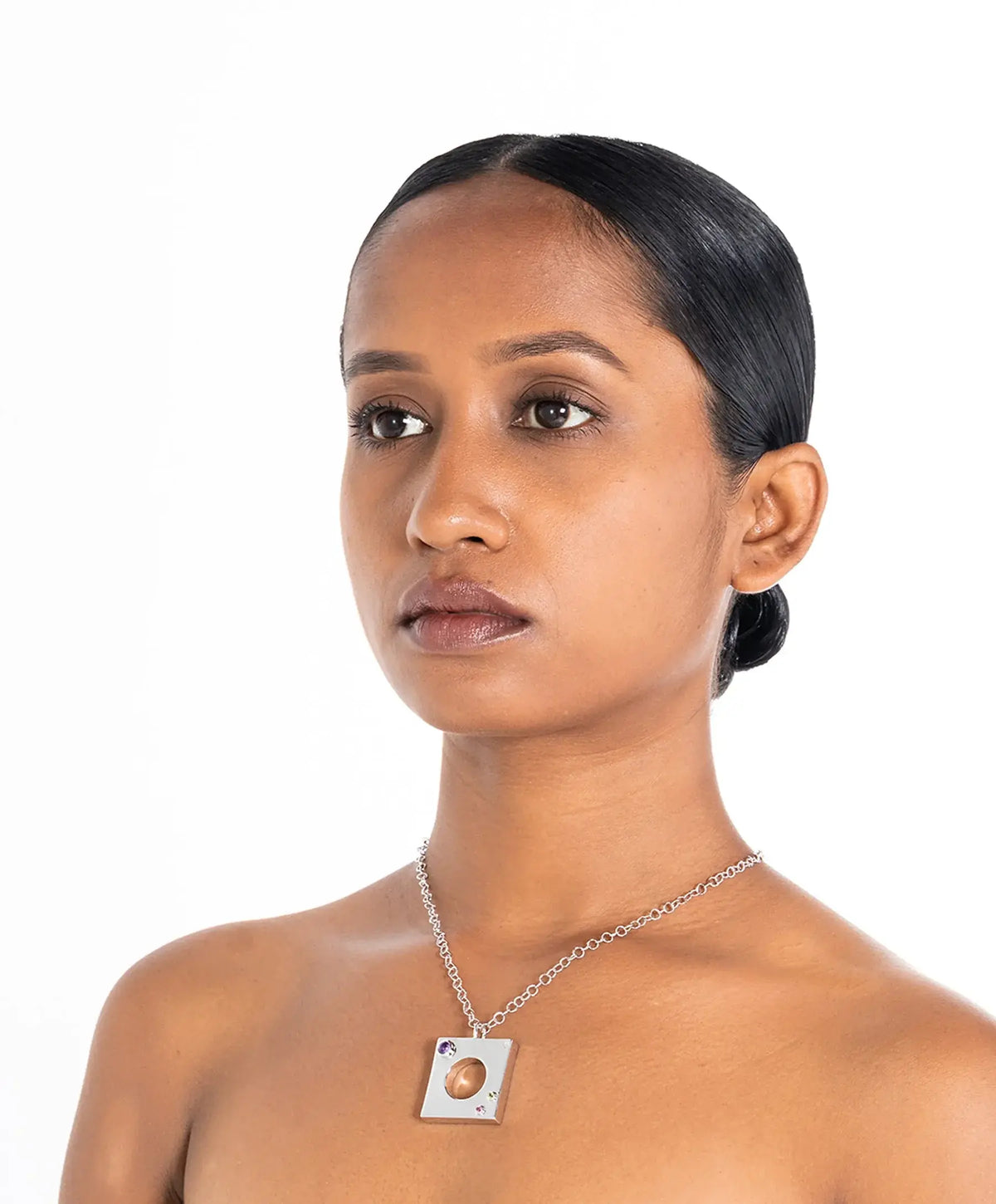 Edge Pendant with Gems