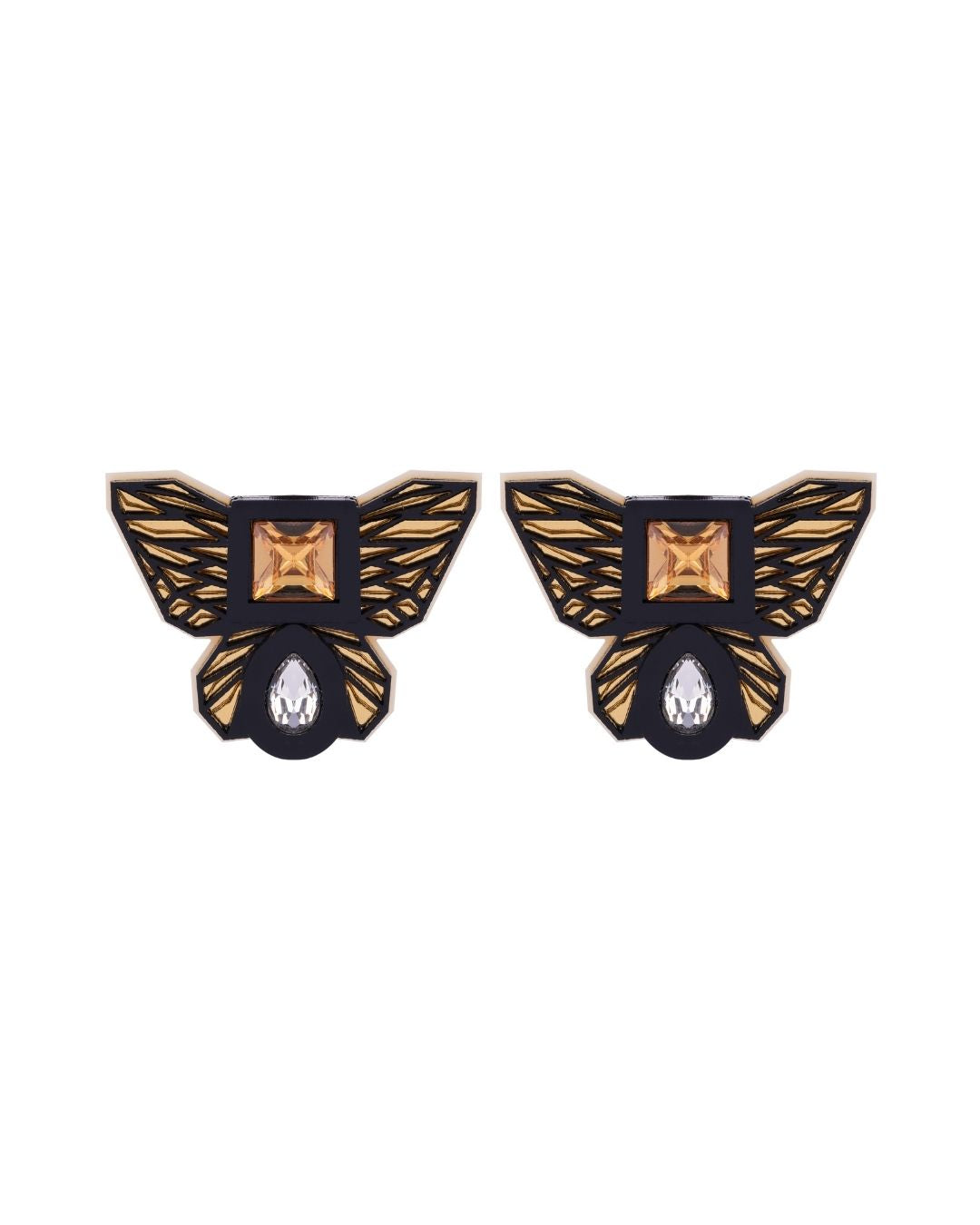 BUTTERFLY STUDS IN BLACK