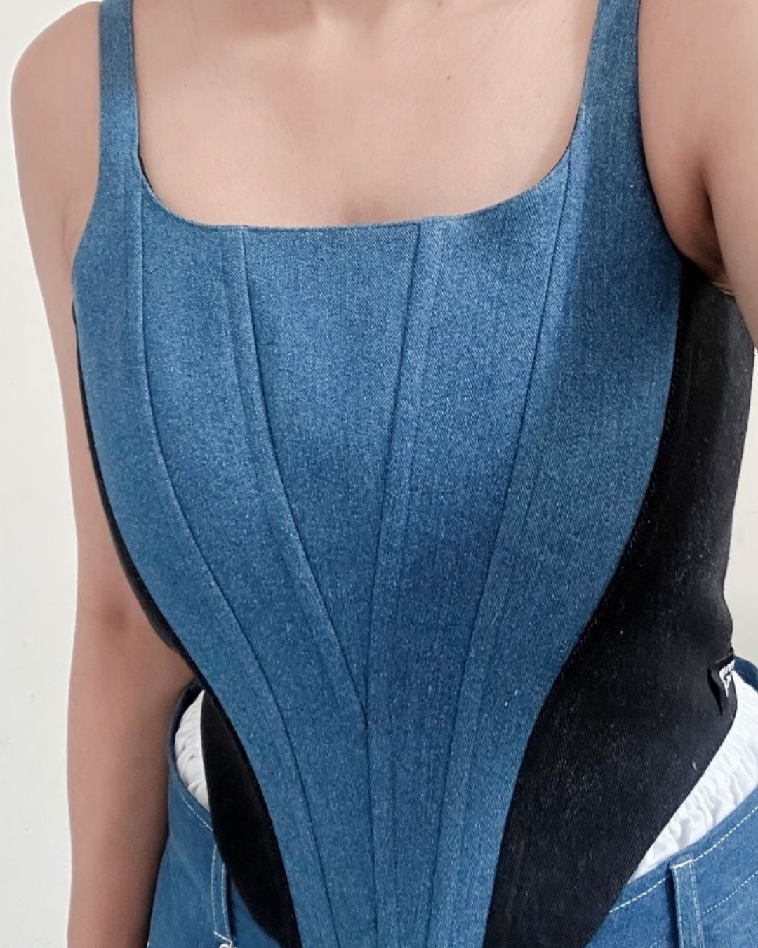 Two Tone Denim Corset