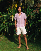 Lavender  Shirt With Hand Embroidery