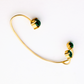 Ear cuffs with Malachite stone