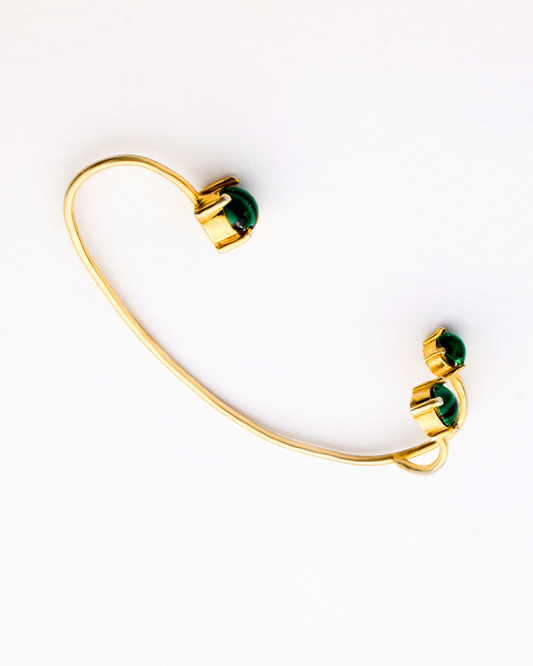 Ear cuffs with Malachite stone