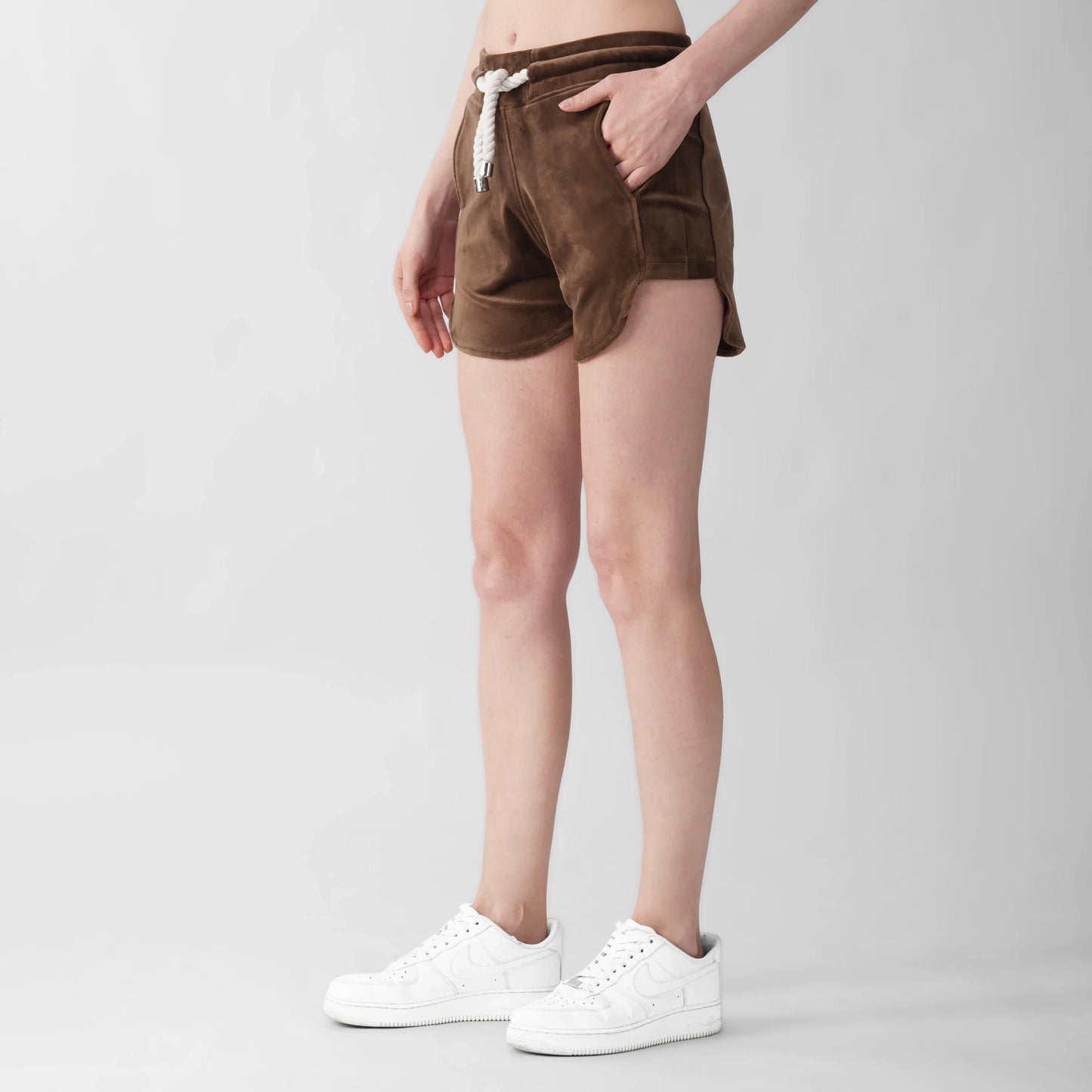 Velour Mini Shorts With Iconic Regent’s cord