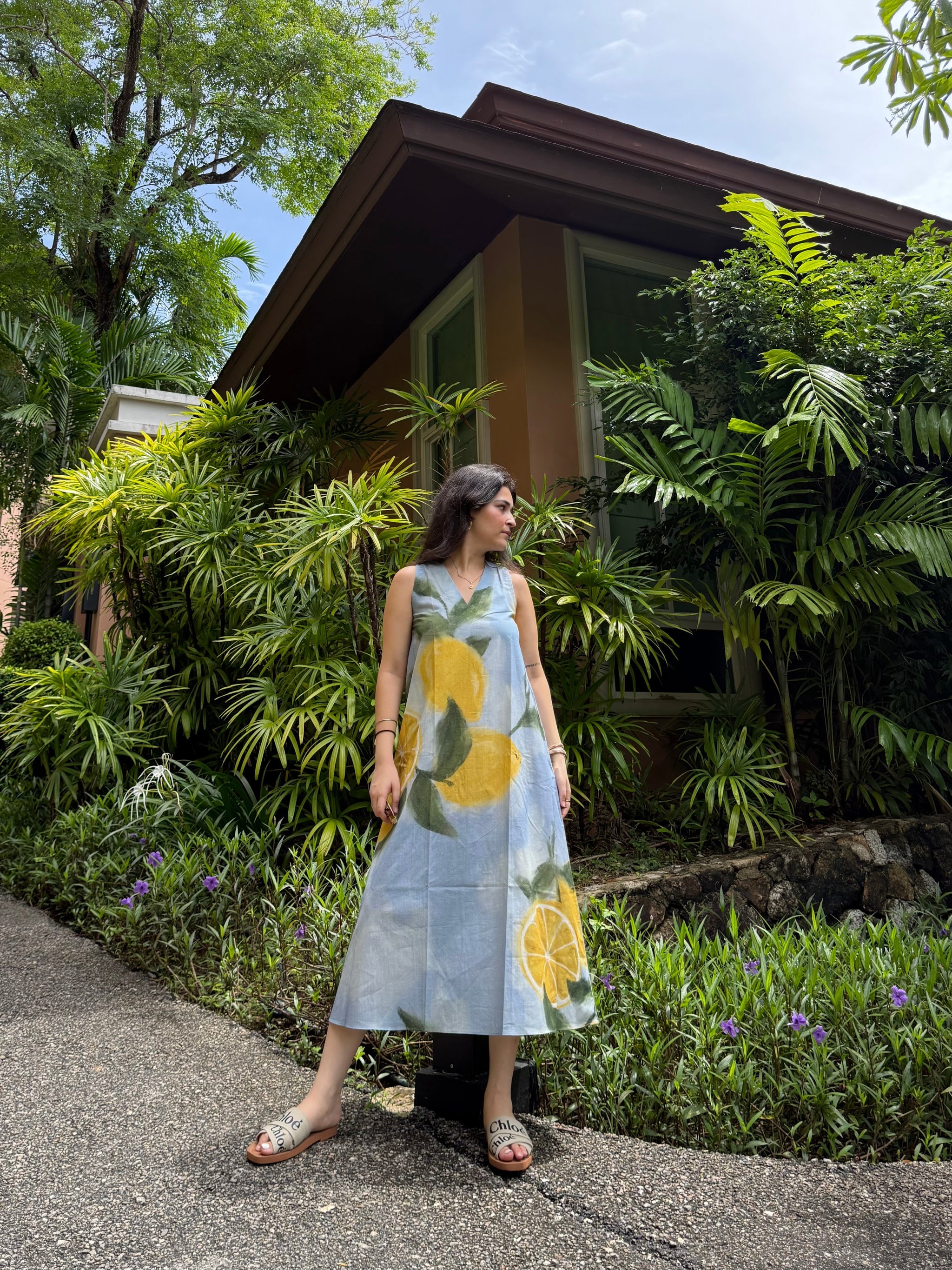 Hibiscus Dress in Limoncello Print