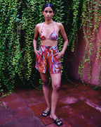 Cayenne Wave High Waist Shorts With Side Pockets