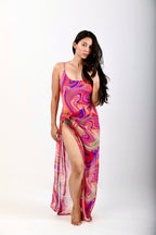 Low Back One Piece Swimsuit - Candy Wave