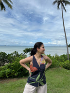 Ira Top in Sorrento Bloom Print (Endless Blue)