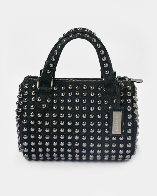 Stone Studded Barrel Bag