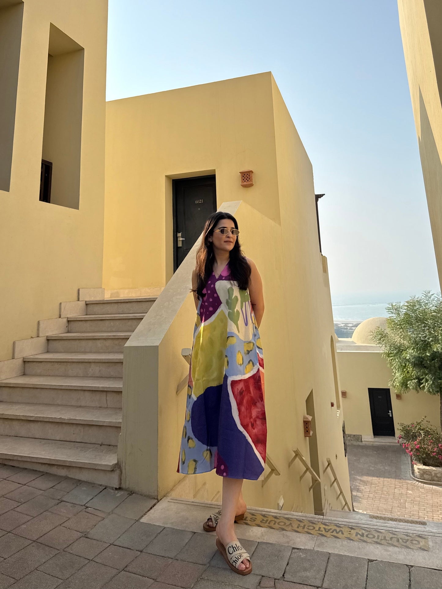 Hibiscus Dress in Florentine Mosaic Print