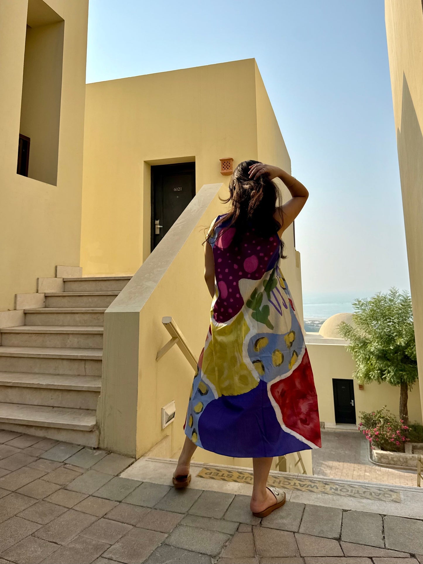 Hibiscus Dress in Florentine Mosaic Print