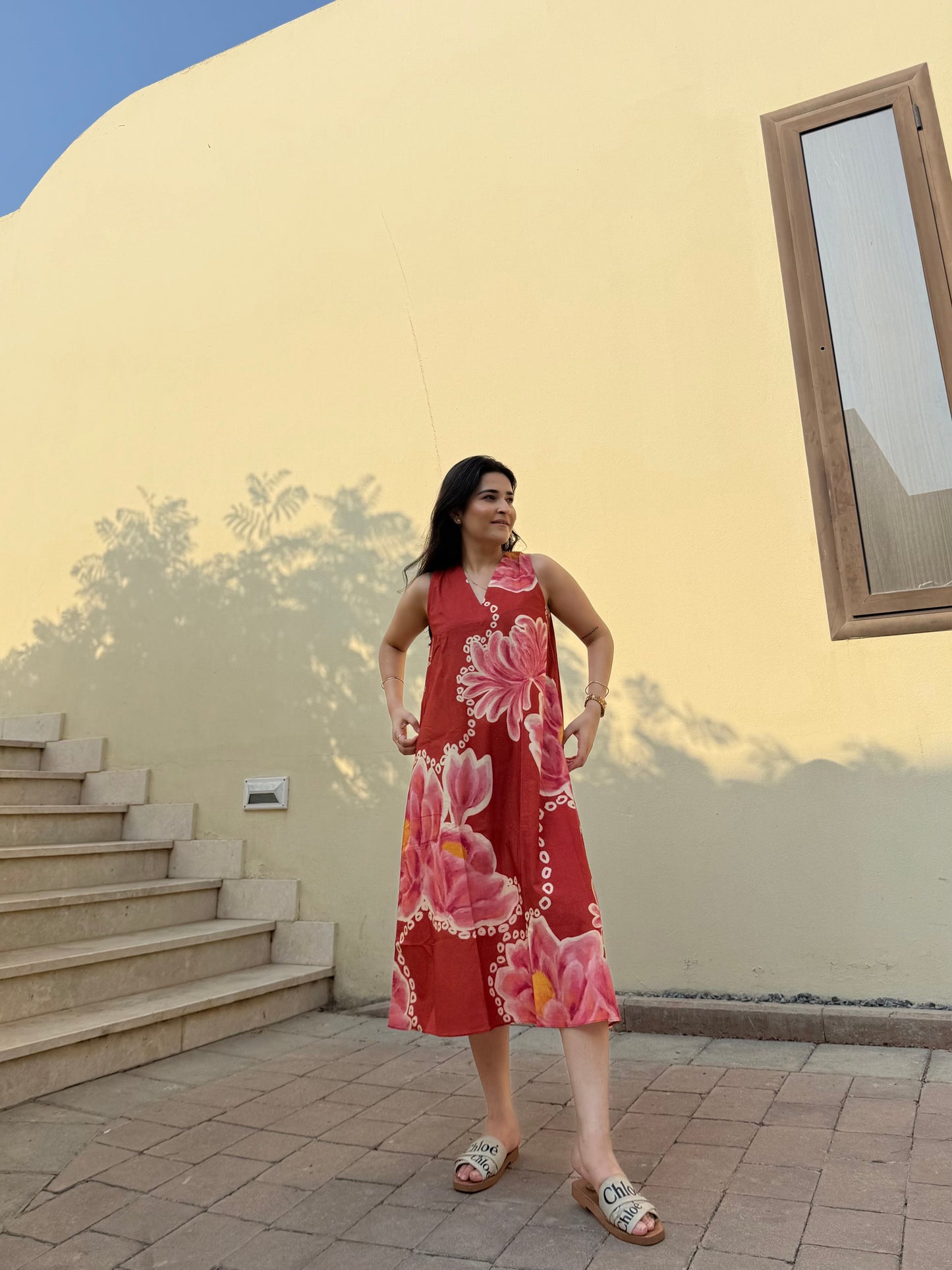 Hibiscus Dress in Bubbly Spritz Print