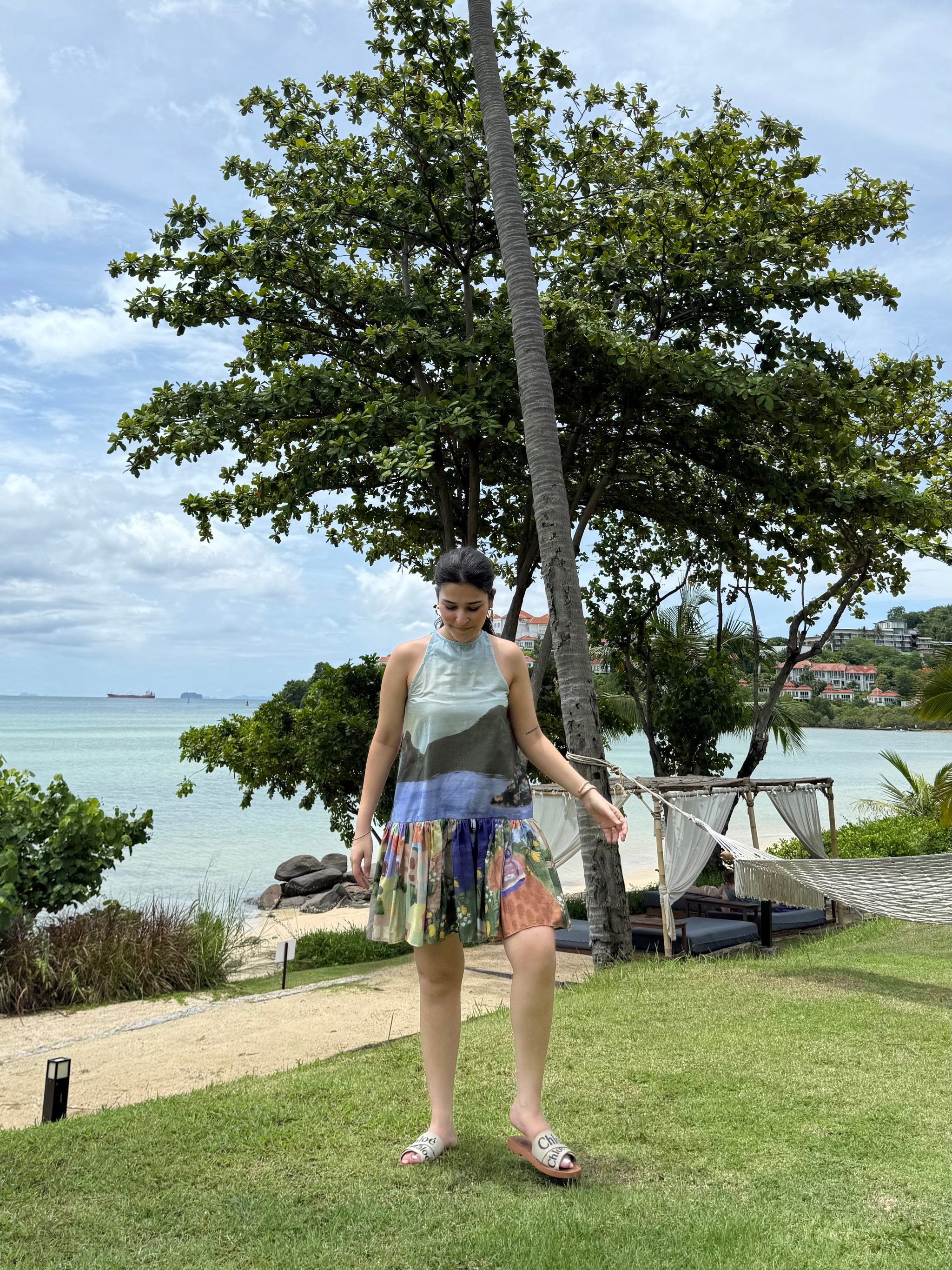 Positano Dress in Coastal Serenade Print