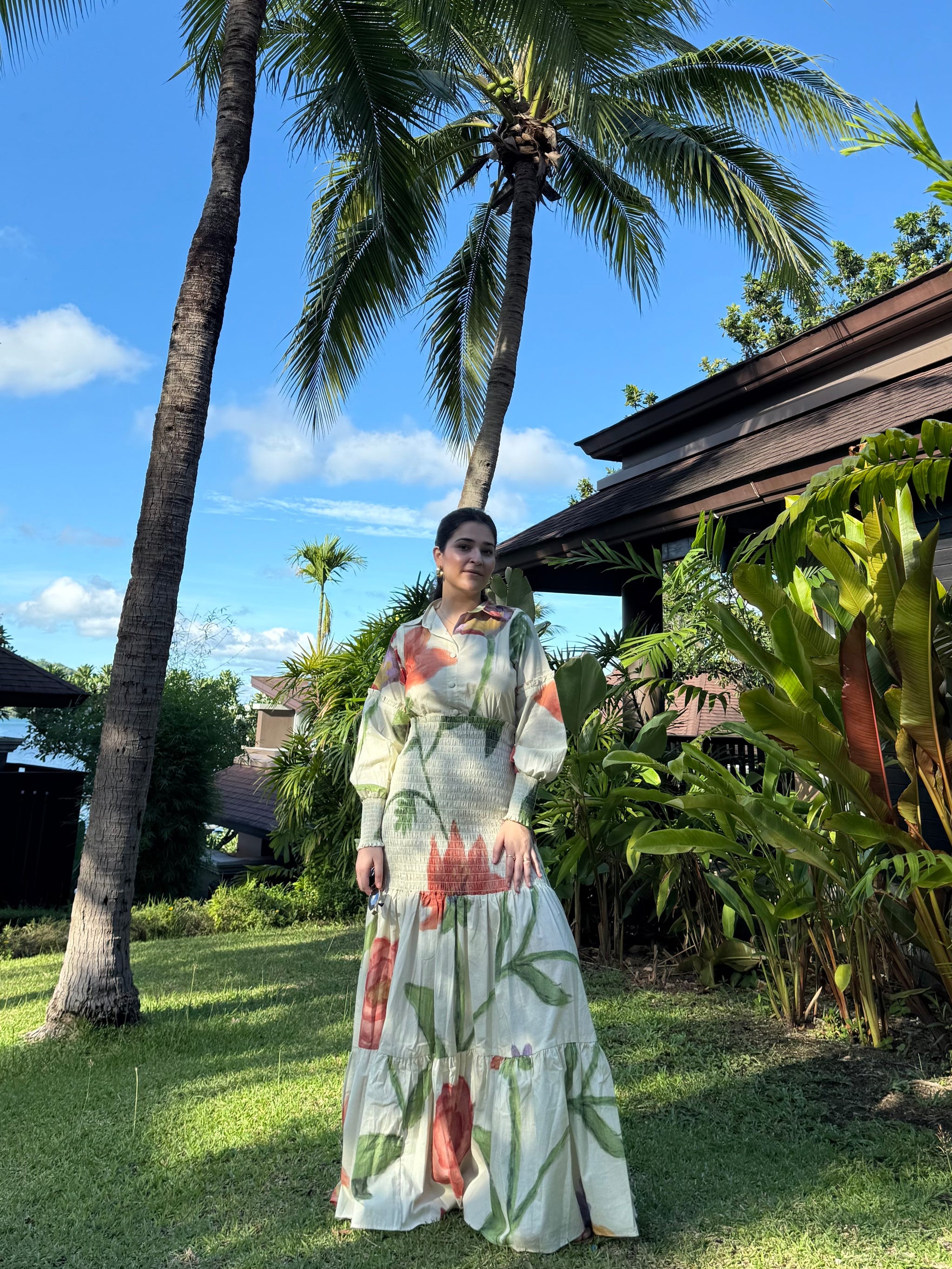 Azzurra Dress in Sorrento Bloom Print (Butter Yellow)