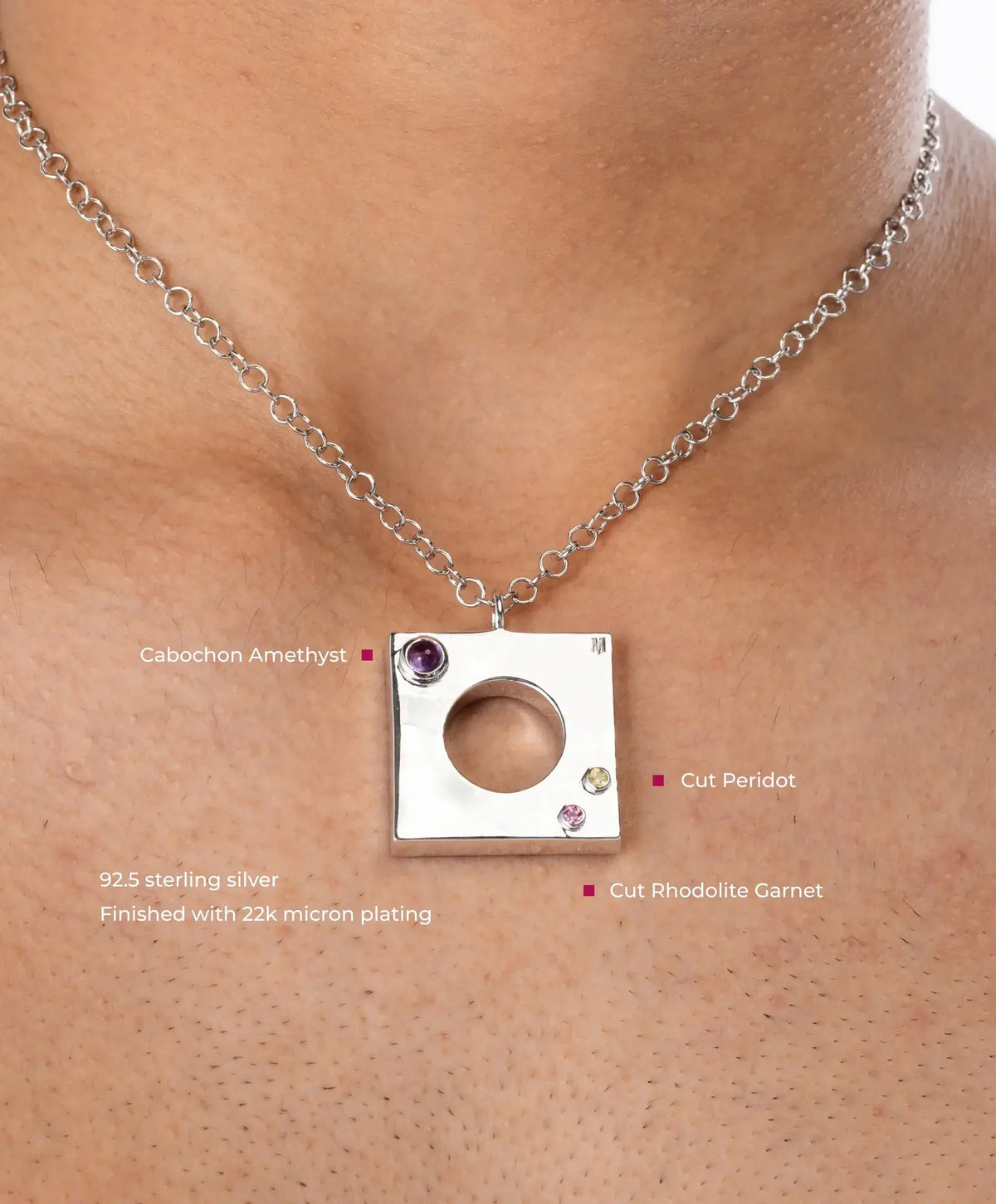 Edge Pendant with Gems
