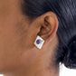 MAISON MEGH Edge Ear Studs in sleek silver, featuring sharp geometric designs, perfect for modern jewelry style.