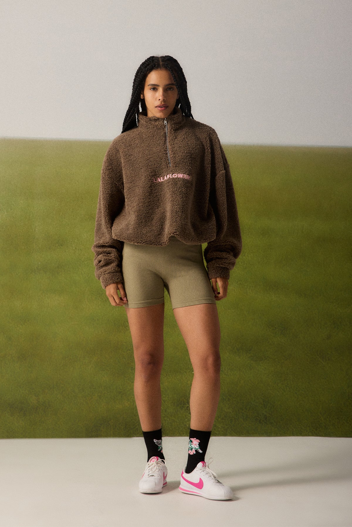 LALAGREEN OVERSIZED SHERPA JUMPER
